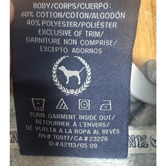 Y2K VS PINK Hoodie Sz Small Gray Love Graphic Preppy Collegiate Sporty Casual - Picture 5 of 5